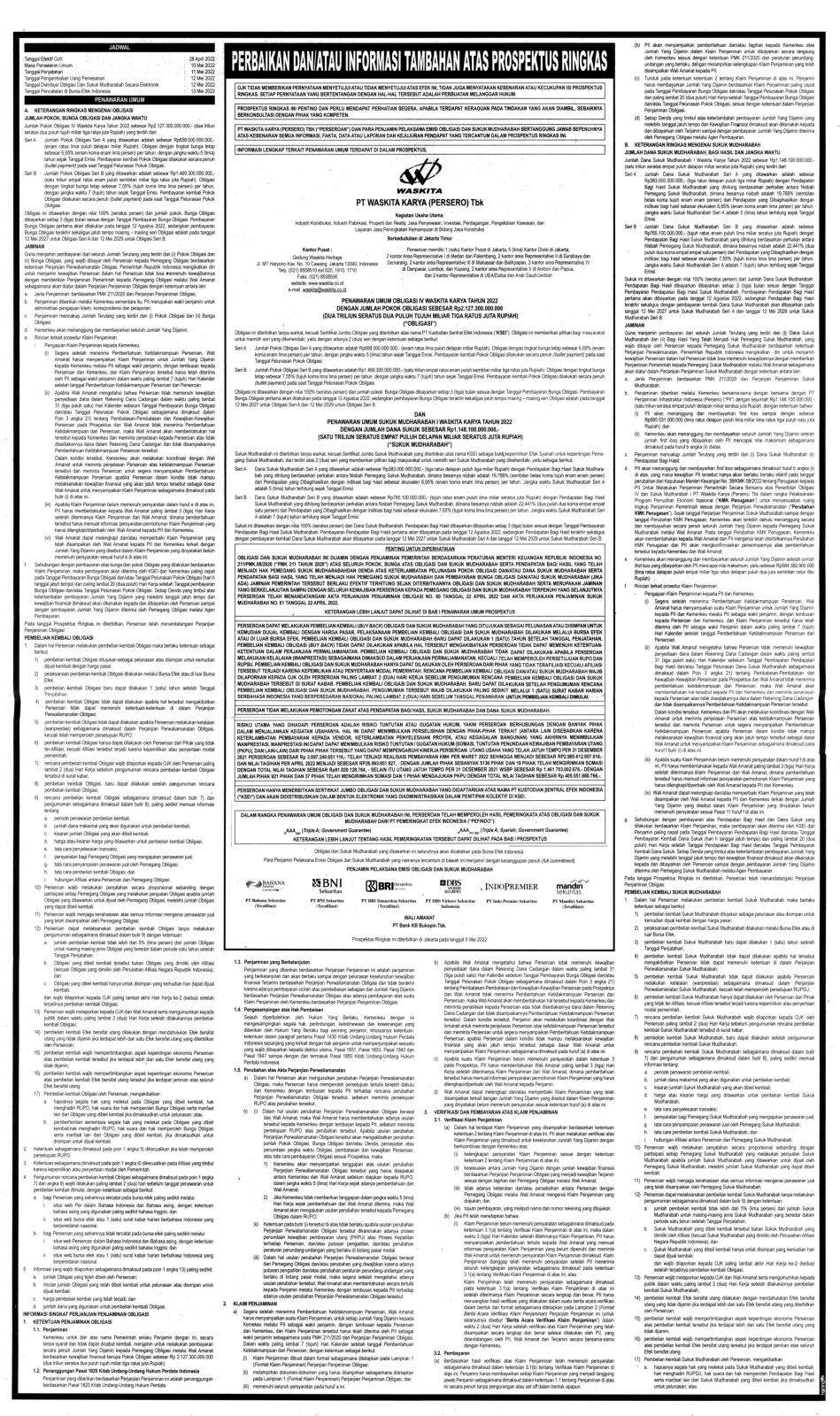 Prospektus Waskita Karya Persero Tbk Wskt Mei